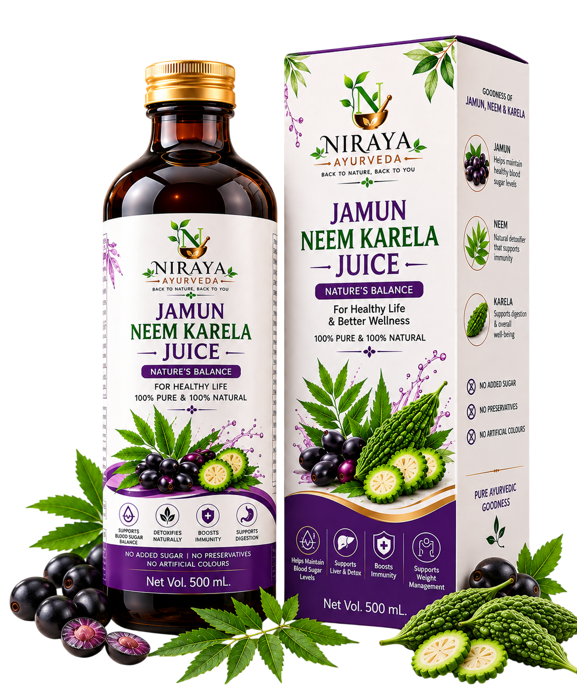 Niraya Jamun Neem Karela Juice
